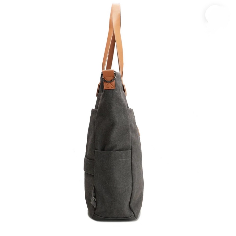 Pragma Canvas Converta Tote in charcoal with Tan Leather Accents - Picture 14 of 14